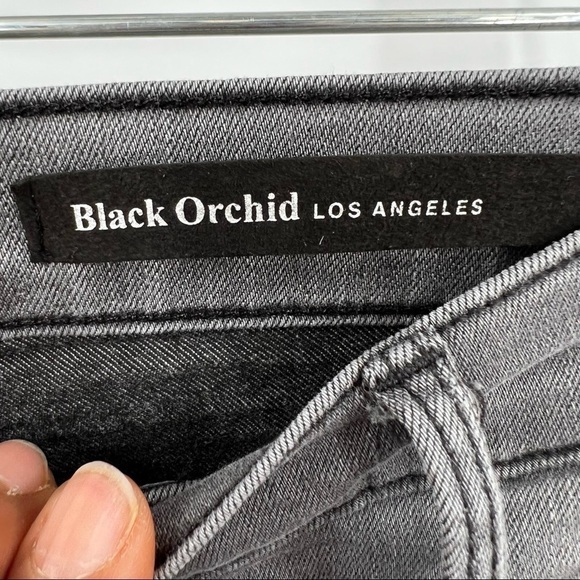 Black Orchid grey silver shatter studded jeans zip hem Los Angelos 29 - Picture 10 of 12